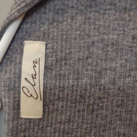 Elan women's medium gray sleeved wrap open front cardigan - Picture 4 of 5